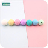 Bopoobo Baby Silicone Teether Multi-faceted Beads 10pcs 15mm Mint DIY Teething Necklace Made Silicone Beads Baby Teether