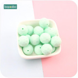 Bopoobo Baby Silicone Teether Multi-faceted Beads 10pcs 15mm Mint DIY Teething Necklace Made Silicone Beads Baby Teether