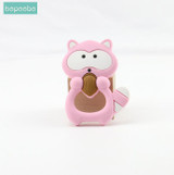 Bopoobo Baby Silicone Teether Accessory Silicone Raccoon DIY Jewelry Nursing Accessories Food Grade Sensory Toys Baby Teether