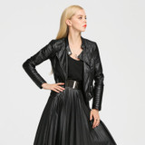 Booty Brand White Black Leather Jacket Women 2017 Motorcycle Short Biker Jacket PU Blouson Cuir Femme Cazadora Cuero Mujer