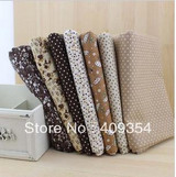 Booksew 7 Pieces/lot 50cmx50cm Vintage Brown Cotton Fabric Fat Quater Bundle Patchwork Fabric Tilda Cloth Quilting Tales