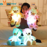 BOOKFONG 50cm Creative Light Up LED Teddy Bear Stuffed Animals Plush Toy Colorful Glowing Teddy Bear Christmas Gift for Kids