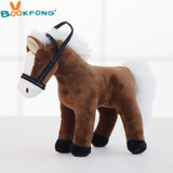 BOOKFONG 1PC 35CM Simulation Horse Plush Toy Stuffed Animal Horse Doll Prop Toys Great Gift for Children