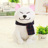 BOOKFONG 1PC Wear scarf Shiba Inu dog plush toy soft stuffed dog toy good valentines gifts for girlfriend 25cm/9.84''