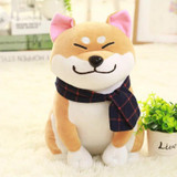 BOOKFONG 1PC Wear scarf Shiba Inu dog plush toy soft stuffed dog toy good valentines gifts for girlfriend 25cm/9.84''
