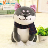 BOOKFONG 1PC Wear scarf Shiba Inu dog plush toy soft stuffed dog toy good valentines gifts for girlfriend 25cm/9.84''