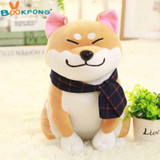 BOOKFONG 1PC Wear scarf Shiba Inu dog plush toy soft stuffed dog toy good valentines gifts for girlfriend 25cm/9.84''