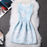 BONGOR LUSS Women Summer Dress Vintage Printed Sexy Sleeveless Party Vestido De Festa Female Clothing A-Line Casual Dress Robe