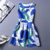 BONGOR LUSS Women Summer Dress Vintage Printed Sexy Sleeveless Party Vestido De Festa Female Clothing A-Line Casual Dress Robe