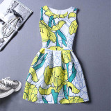 BONGOR LUSS Women Summer Dress Vintage Printed Sexy Sleeveless Party Vestido De Festa Female Clothing A-Line Casual Dress Robe