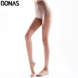 BONAS Summer Black Nylon Lady Tights Women's Fashion Elasticity Spandex Tights Female Seamless Pantyhose Solid Color Soft Girl