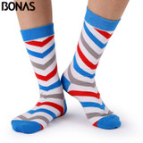 Bonas Geometry 3D Print Socks Women Wedding Gift Casual Cotton Hosiery Meia Colorful Men's Business Sox Hot Sale Christmas Socks