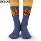 Bonas Geometry 3D Print Socks Women Wedding Gift Casual Cotton Hosiery Meia Colorful Men's Business Sox Hot Sale Christmas Socks