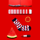 Bonas Geometry 3D Print Socks Women Wedding Gift Casual Cotton Hosiery Meia Colorful Men's Business Sox Hot Sale Christmas Socks