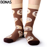 Bonas Geometry 3D Print Socks Women Wedding Gift Casual Cotton Hosiery Meia Colorful Men's Business Sox Hot Sale Christmas Socks