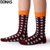 Bonas Geometry 3D Print Socks Women Wedding Gift Casual Cotton Hosiery Meia Colorful Men's Business Sox Hot Sale Christmas Socks