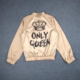 Bomber Jacket Women Basic Coats Female 2017 Spring Autumn Khaki Long Sleeve Letter Pattern jaqueta feminina chaquetas outerwear