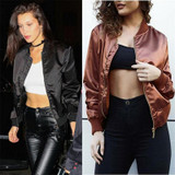 Bomber Jacket Pink Women Basic Coats Zipper Autumn Outerwear 2016 Jaqueta Feminina Coat Femme Chaquetas Mujer A846