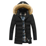 Bolubao New Men Winter Jacket Fashion Thick Warm Down Parka Outerwear Long Coat Fur Windbreak Removable Hood Down Parkas