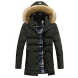 Bolubao New Men Winter Jacket Fashion Thick Warm Down Parka Outerwear Long Coat Fur Windbreak Removable Hood Down Parkas