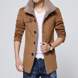 Bolubao New Mens Winter Coat Fashion Wool Blend Casual Fleece Lined Warm Men Jacket Male Overcoat