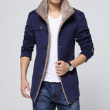 Bolubao New Mens Winter Coat Fashion Wool Blend Casual Fleece Lined Warm Men Jacket Male Overcoat