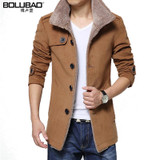 Bolubao New Mens Winter Coat Fashion Wool Blend Casual Fleece Lined Warm Men Jacket Male Overcoat