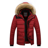 Bolubao New Men Winter Jacket Fashion Brand Quality Thick Warm Zipper Down Parka Outerwear Padded Coat Male Fur Removable Hooded