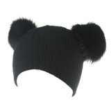 Bnaturalwell Fashion Baby Fox Fur Hat Girls Boys 100% Real Fur pompoms Ball Baby Winter Beanies Cap Knitted beanies H064D