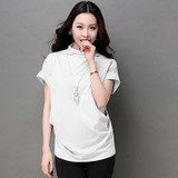 Blusas y Camisas Mujer 2018 Women Summer Fashion Turtleneck Tops Batwing Sleeve Womens Cotton Casual Blouses Loose Ladies Shirts
