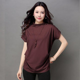 Blusas y Camisas Mujer 2018 Women Summer Fashion Turtleneck Tops Batwing Sleeve Womens Cotton Casual Blouses Loose Ladies Shirts