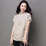 Blusas y Camisas Mujer 2018 Women Summer Fashion Turtleneck Tops Batwing Sleeve Womens Cotton Casual Blouses Loose Ladies Shirts