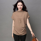 Blusas y Camisas Mujer 2018 Women Summer Fashion Turtleneck Tops Batwing Sleeve Womens Cotton Casual Blouses Loose Ladies Shirts