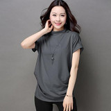 Blusas y Camisas Mujer 2018 Women Summer Fashion Turtleneck Tops Batwing Sleeve Womens Cotton Casual Blouses Loose Ladies Shirts