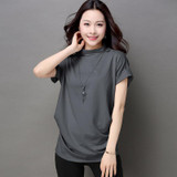 Blusas y Camisas Mujer 2018 Women Summer Fashion Turtleneck Tops Batwing Sleeve Womens Cotton Casual Blouses Loose Ladies Shirts