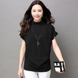 Blusas y Camisas Mujer 2018 Women Summer Fashion Turtleneck Tops Batwing Sleeve Womens Cotton Casual Blouses Loose Ladies Shirts