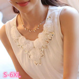 blusas femininas 2018 women blouses blusa feminino womens tops fashion Sleeveless Chiffon Shirt S-6XL Plus Size White Black