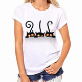 Blusas Femininas 2017 Women Summer Blouses Short Sleeve Q-Neck Blouse Shirts Cat Print Casual Women Shirts Tops Plus Size