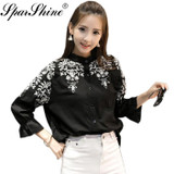 Blusas Embroidery Blouse Shirt Women tops Camisas Femininas White Black Embroidered 2017 5XL Cotton Linen plus size clothing