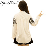 Blusas Embroidery Blouse Shirt Women tops Camisas Femininas White Black Embroidered 2017 5XL Cotton Linen plus size clothing