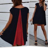 Blusas 2017 Summer New Fashion Women Lady O Neck Short Sleeve Patchwork Chiffon Blouse Shirts Casual Loose Party Long Tops