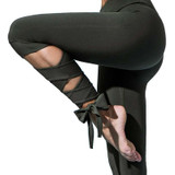 BlueY Women Ballerina Pants Sporting Legging Fitness Cross Mallas High Waist Ballet Dance Bandage Cropped Pant Sportswear leggin