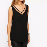 blusa !!! womens tops fashion 2017 summer chiffon Casual  Sleeveless Deep V Neck Chiffon Blouse Ladies Tops black and white 2017 blusa !!! womens tops fashion 2017 summer chiffon Casual  Sleeveless Deep V Neck Chiffon Blouse Ladies Tops black and white 2017