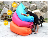 blue air bag, outdoor air instantly inflated bean bag chair