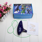Blue 12 Holes Ocarina Kiln-fired Ceramic Alto C Legend of Zelda Zelda Ocarina Flute of Time Jingdezhen action figure toys
