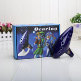 Blue 12 Holes Ocarina Kiln-fired Ceramic Alto C Legend of Zelda Zelda Ocarina Flute of Time Jingdezhen action figure toys