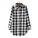 blouses women plaid shirt Flannel Shirt Women Black And Red Ladie Top Chemise Cotton Plaid Shirt Women Tops Casual Blouse Shirt