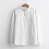 Blouses White Shirt Women Blouse 2018 New Autumn Cotton Stripe Long Sleeve Shirts Ladies Tops Female Clothing S-XL