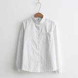 Blouses White Shirt Women Blouse 2018 New Autumn Cotton Stripe Long Sleeve Shirts Ladies Tops Female Clothing S-XL