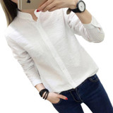 Blouses White Shirt Women Blouse 2017 New Autumn Stripe Long Sleeve Shirts Ladies Tops Female Clothing S-XL